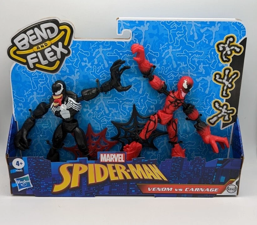 Marvel Spider-Man Bend and Flex - Venom Vs Carnage figurines articulées de  15 cm flexibles, pour enfants, à partir de 4 ans 