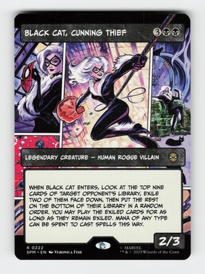 Black Cat, Cunning Thief (Borderless) 222 Marvel's Spider-Man MTG Cards