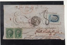 USA 1856 folded letter to france by steamer including 10 cents pair - rare !