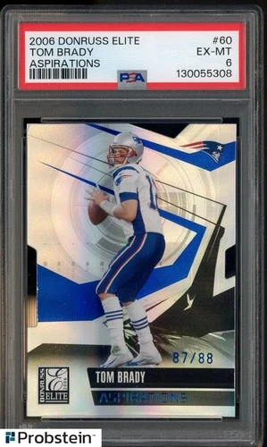 2006 Donruss Elite Aspirations #60 Tom Brady New England Patriots 87/88 PSA 6
