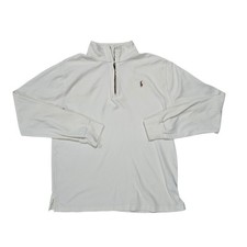 Polo Ralph Lauren Boys XL 18-20 White Quarter Zip Pullover Sweater Classic