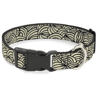 Plastic Clip Collar Doodle1 Cream/Black Medium 11-16.5'' (US IMPORT)