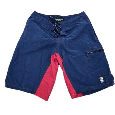 Vintage Y2K Surf Skate Board Shorts Men's 34 Navy Red USA Made Mindless Reaction