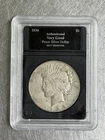 1934 Silver Peace Dollar Authenticated Very Good Condition