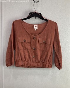 NWT Self Esteem Cropped Shirt Size Small
