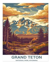 Grand Teton National Park Wall Art Poster Premium Quality Home Decor