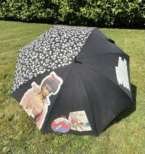 Vintage Barbie & Ken Doll Adults Umbrella Black & white Rare Find Needs someTLC.
