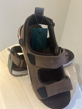 M+S Men’s Brown Leather Strap Fastened Sandals Brand New UK 8