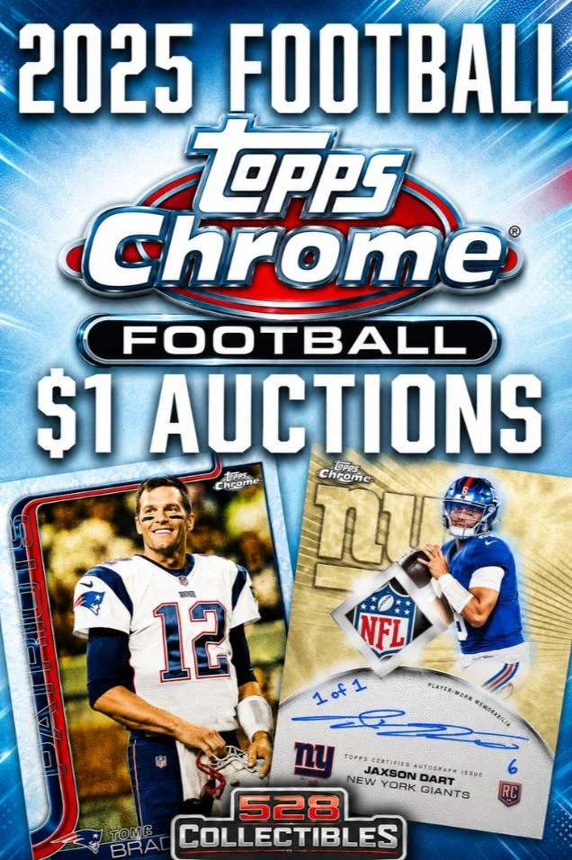 $1 Auctions! 2025 Topps Chrome Football Box Breaks!