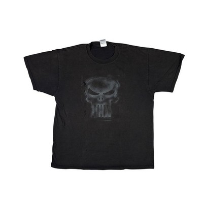 Vintage Delta Pro Weight Punisher Skull Graphic T-Shirt Mens Large Black Faded