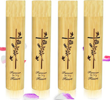 Set of 4 Small Bamboo Scattering Urn Tube for Human Ashes, ECO Friendly Bamboo S