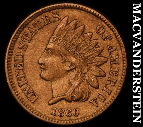 1860 Indian Head Cent- Semi Key Choice Almost Uncirculated No Reserve #i5495