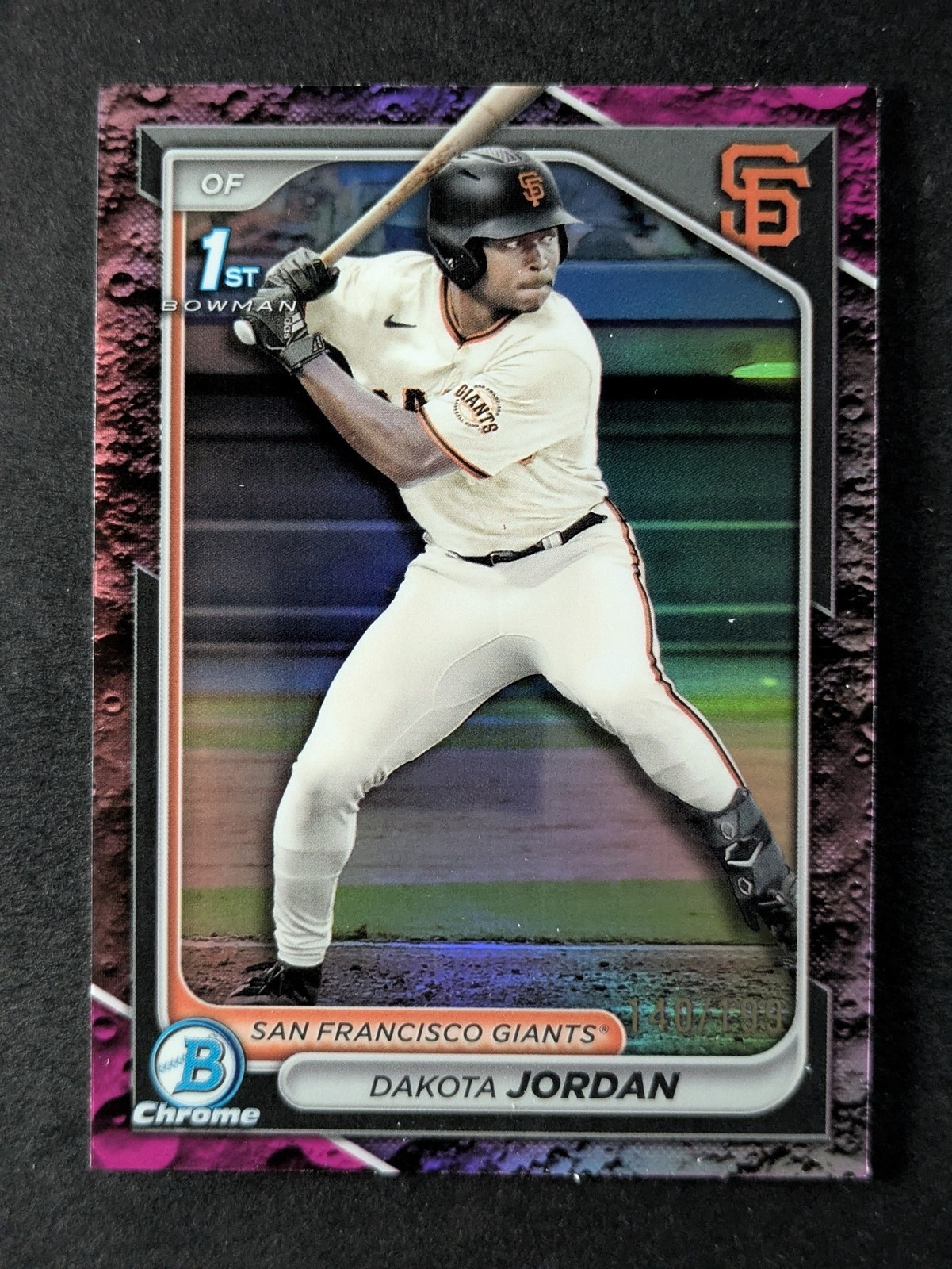 2024 Bowman Chrome Draft DAKOTA JORDAN 140/199 1st Fuchsia Lunar Ref #BDC-71