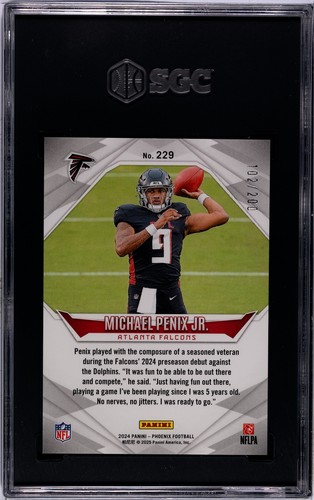 2024 Panini Phoenix - Rookie Michael Penix Jr. #229 Pulsar /200 (RC) SGC 9.5 - Picture 2 of 2