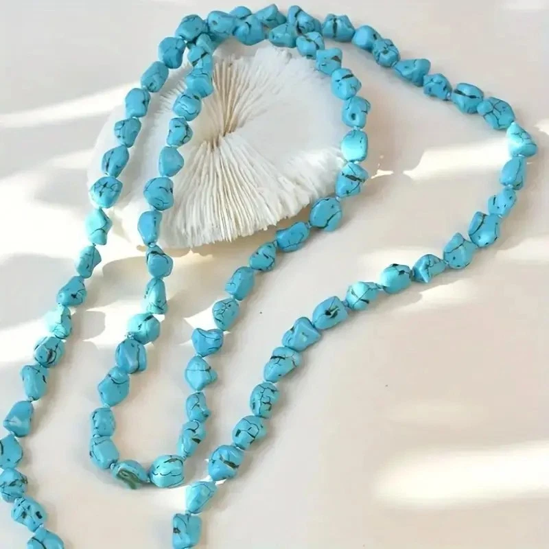 TÜRKIS (Howlith) Collier Kette endlos 115 cm - Bild 4 von 4