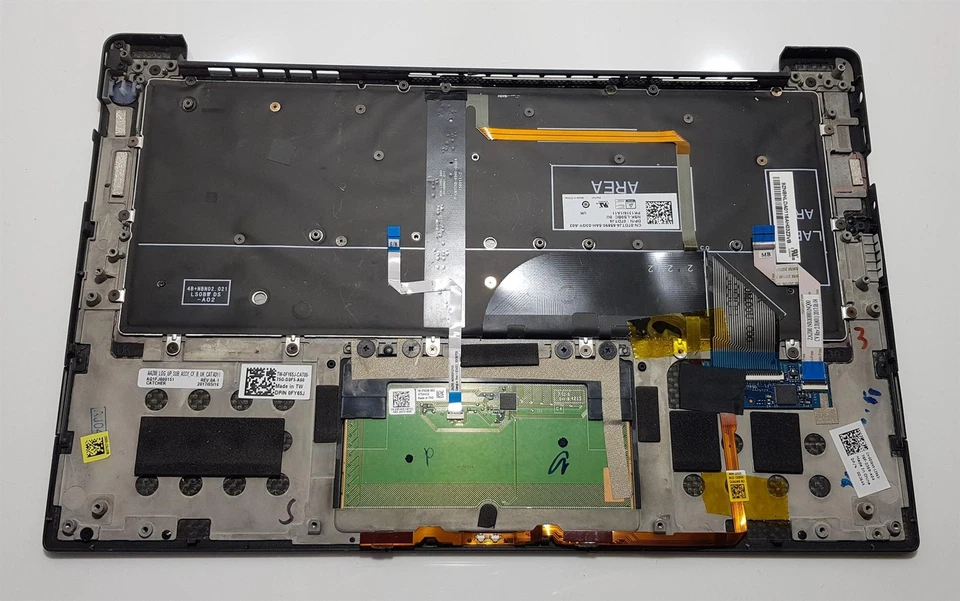 Dell XPS 13 9360 UK Laptop Keyboard Palmrest Touchpad Assembly 0FY65J FY65J - Image 2 of 3