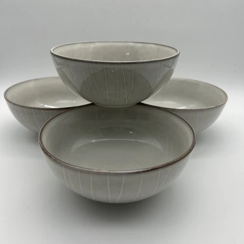 Lot of 4 Project 62 Solene Stoneware Gray Cereal Soup Bowls 6.25”