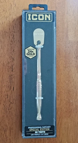ICON 3/8" Drive Professional Ratchet Special Edition 24K Gold Plated #56907 - product listing photo