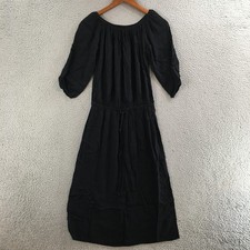 Who What Wear Dress Womens XS Relaxed Peasant Midi Boho Off The Shoulder Black