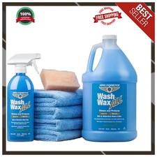 Aero Cosmetics Wash Wax ALL Waterless Car Wash Kit for RV Boat and Motorcycle