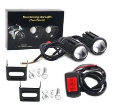 2x Motorcycle Led Headlight Fog Driving Spot Auxiliary Light Lamp Yellow White