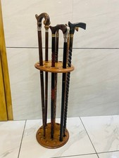 24'' Wooden Walking Stick Rack Stand For Canes Handmade Designer Home Decorative