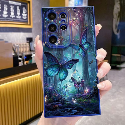 Butterfly Hülle für Samsung Galaxy S25 FE Edge S24 Ultra S23 S22 Plus Handyhülle