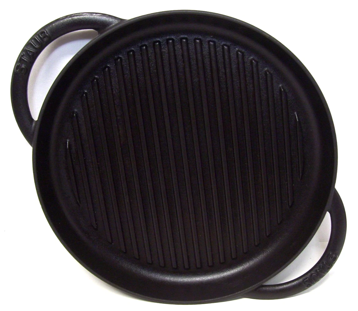 Staub Green/Teal Cast Iron Pure Grill Griddle Pan 10.5" inch Made in France #26