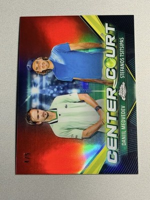 2024 Topps Chrome Tennis Medvedev/Tsitsipas Center Court Red Refractor /5