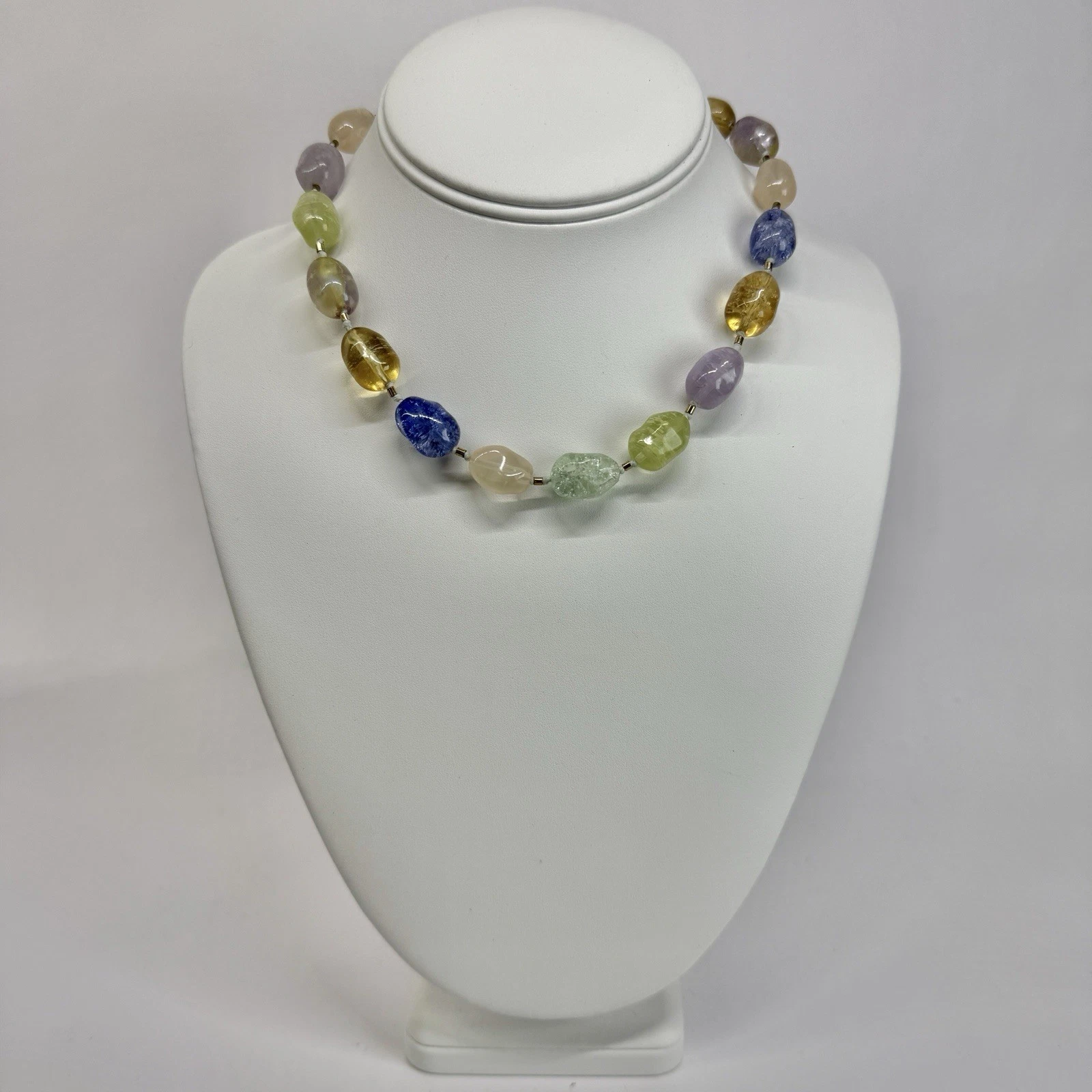 MONET Multicrystal Nugget Beads Vintage Necklace Jewelry N426