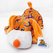 Goffa Plush Dog Donut Toy Orange Purple Swirl Soft Squeaky 9
