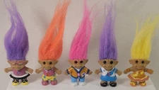 Vintage Ace Novelty Treasure Troll Teenies  Treasure Gemstones Lot Of 5