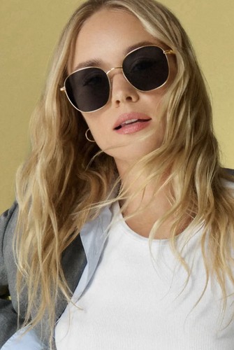 Quay Women's Round Polarized Sunglasses JEZABELL Gold/ Smoke POLARIZED