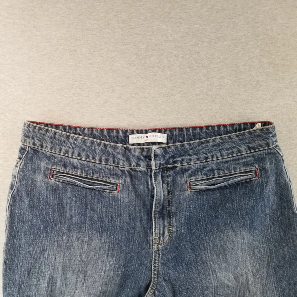 Tommy Hilfiger Jean Capri Para Mujer Talla 14 De Colección Oscuro Med Lavado 100% Algodón Normcore Foto 2 de 4