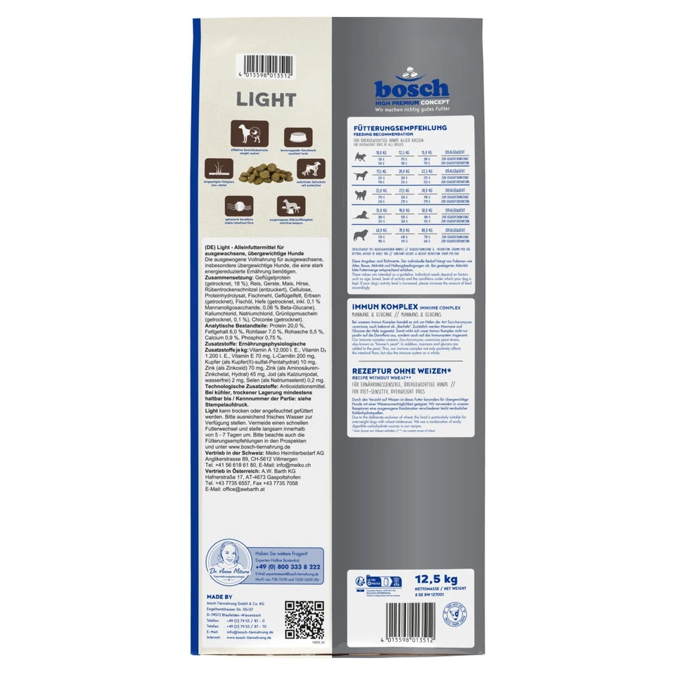 Bosch Light 12,5 kg, Hundefutter, UVP 45,95 EUR, NEU - Bild 3 von 3