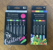 Spectrum Noir 4 Acrylic Paint Markers 6 Outline Metallic Markers