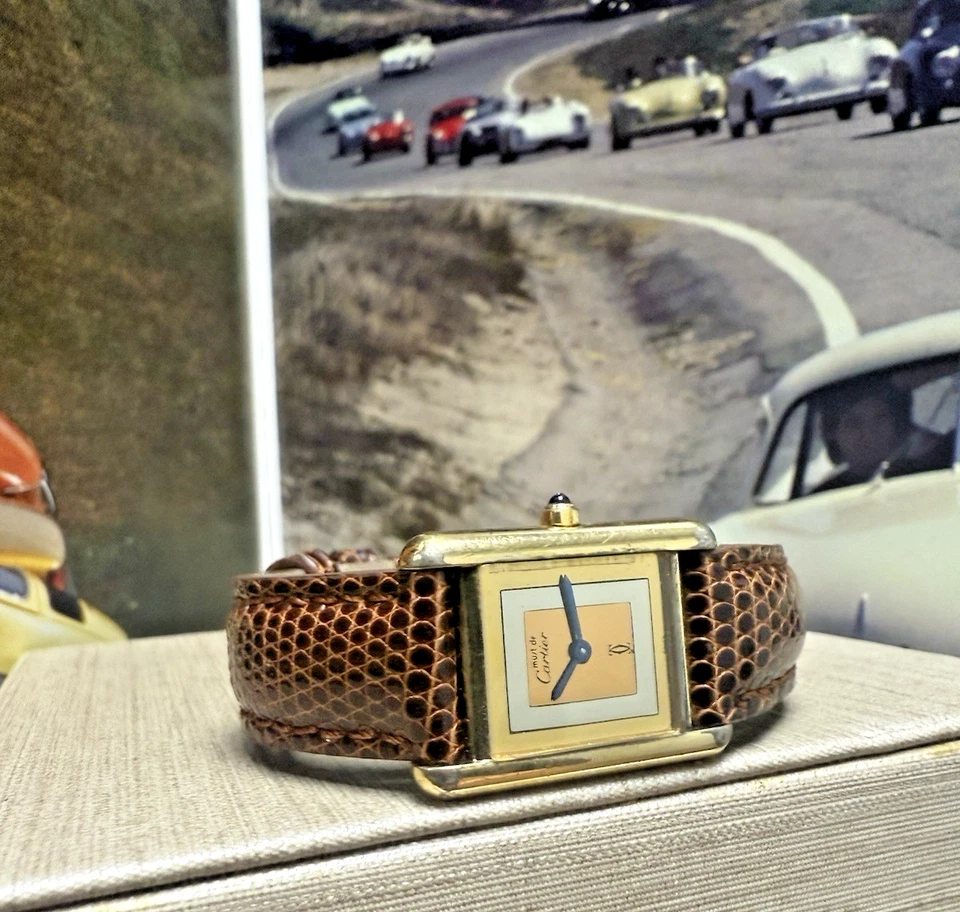 Reloj Cartier Must De Cartier Vermeil Tank Oro Esterlina Damas Ref: 388001 Foto 2 de 4