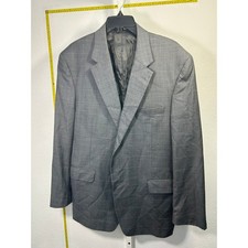 Jos A Bank Mens Grey Windowpane Check Two Button Blazer Sport Coat Jacket