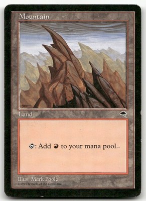 Mountain (Left) #346 (MP) Tempest TMP Magic MTG