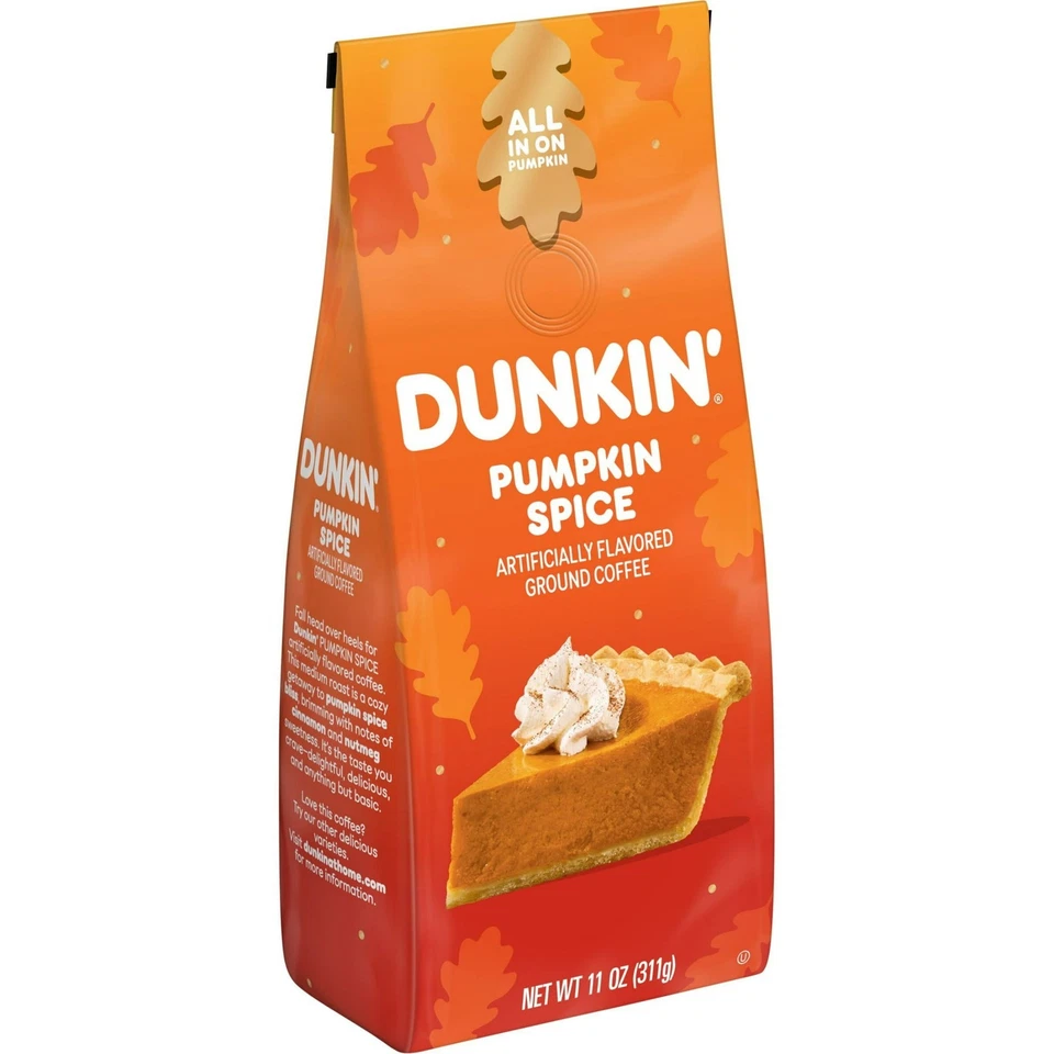 Dunkin’ Pumpkin Spice café molido con sabor artificial, 11 oz, envío rápido Foto 4 de 4