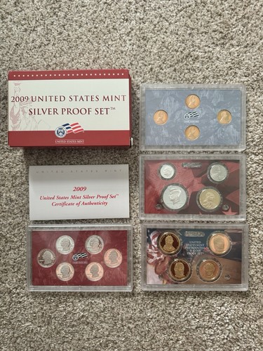 2009 U.S. Mint Silver Proof 18 Coin Complete Set w/Box + COA NICE