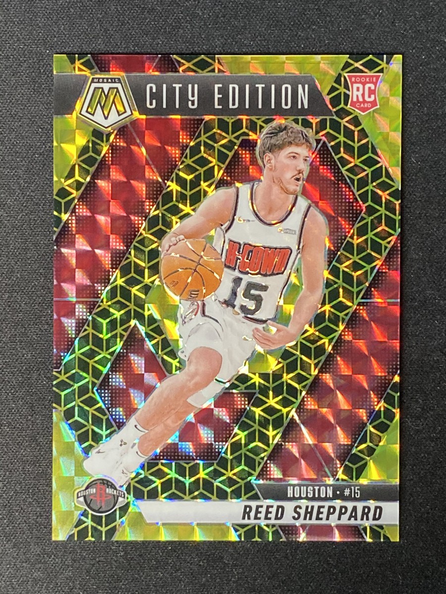 2024-25 Panini Mosaic Reed Sheppard #276 Gold Spectris FOTL RC City Edition /10