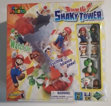 Epoch Games Super Mario Blow Up! Shaky Tower Balancing Game, Tabletop Skill New