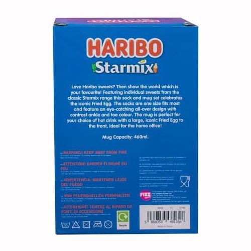 Haribo Starmix Fried Egg Mug & Socks Gift Set Official 460ml Ceramic Mug New - Picture 4 of 8