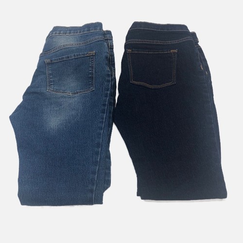 Lotto di 2 jeans skinny denim pull-on vecchia marina da bambina taglia 14 XL - Foto 1 di 9