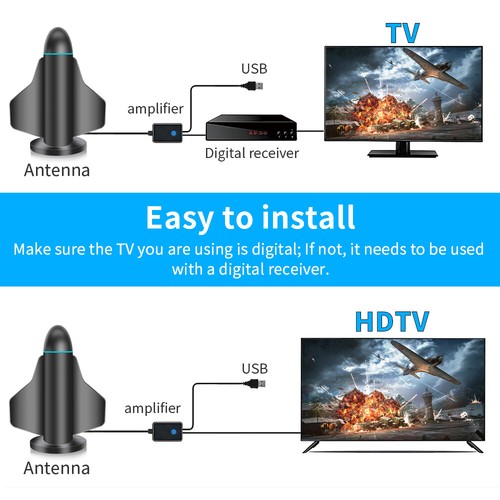350 Miles Digital TV Antenna Range Signal Booster Amplifier HDTV Indoor HD 1080P - Picture 50 of 92