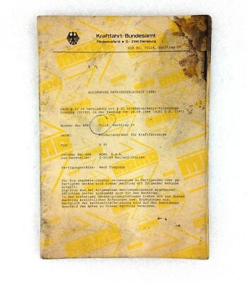 Original Momo Lenkrad ABE D35 70116, Nachtrag IV, 4 Zertifizierungsheft. 19A1