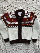 Vintage 1970s JCPenny Boys Acrylic Cardigan Sweater Size 6/7