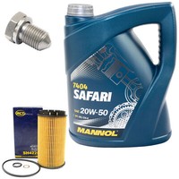MotoröL Set 20W-50 5 Liter + ÖLfilter SH 422 P + Schraube FüR Audi Cabriolet 2.0