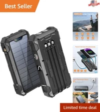 Multi-functional 42800mAh Portable Charger with Solar & Flashlight Features